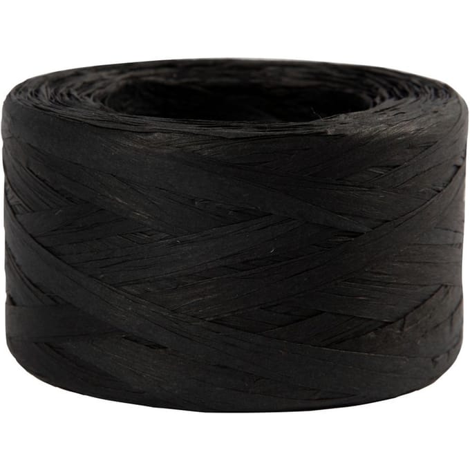 CC Papieren Raffia Garen 8 mm 100 m Zwart