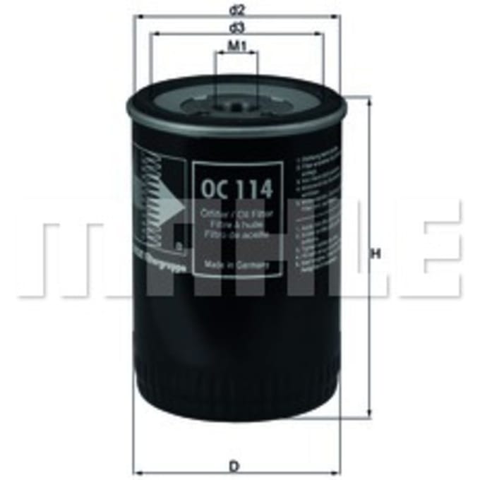 Oliefilter KNECHT OC 114
