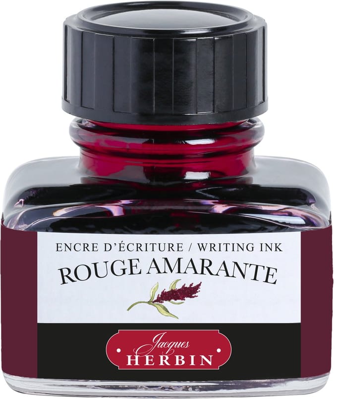 Jacques Herbin Vulpen inkt - Inktfles - Rouge Amarante - 30 ml - Rood
