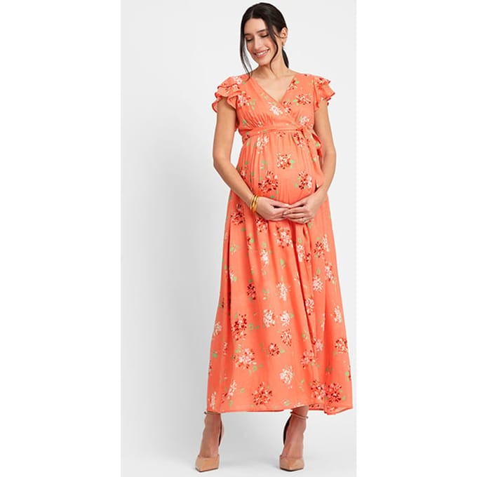 Seraphine Maternity Wrap Dress Pink Größe: 12 | Kleider Outlet | Damen | Rosa