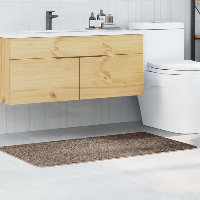vidaXL - Antislip - Badmat - Bruin - 70 - x - 120 - cm - PP
