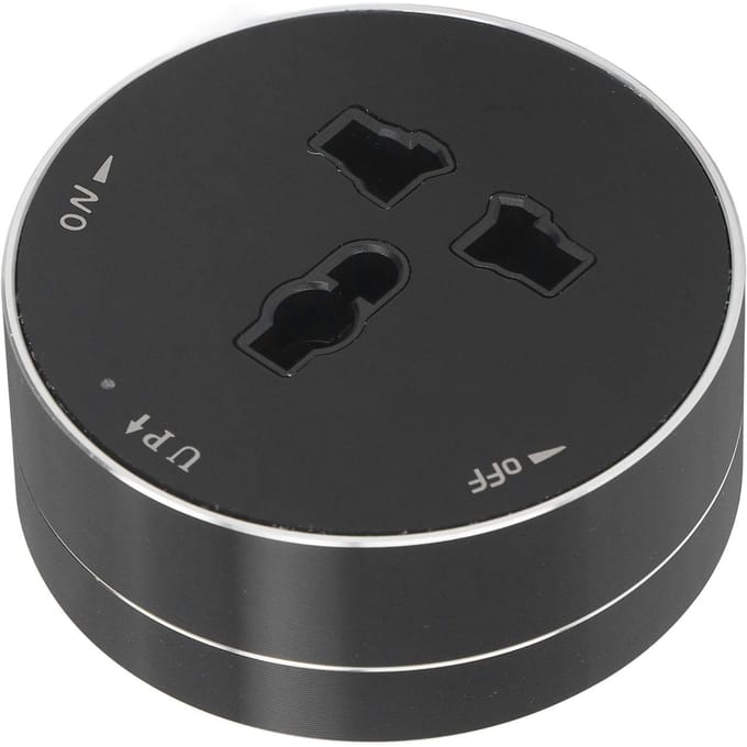 Verwijderbaar Power Track Stopcontact Draadloos Waterdicht Modern Rond Elektrisch Stekkeradapter met Indicator black