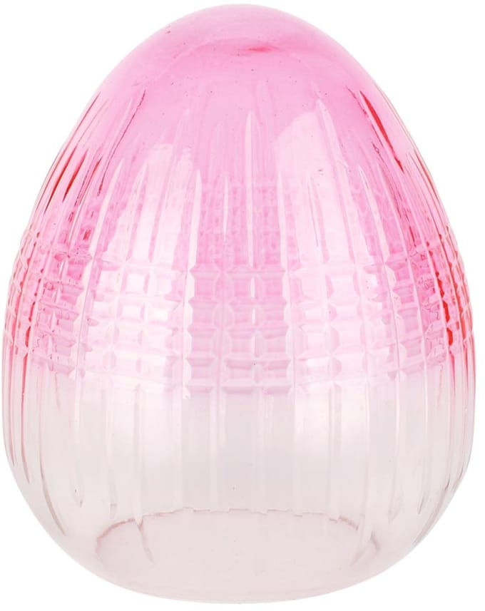 Dekoratief | Deco ei 'Pink Glow', transparant, glas, 12x12x15cm | A258369