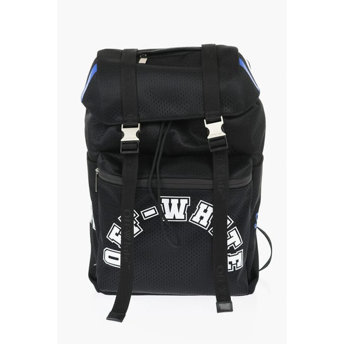 Geperforeerde nylon wandelrugzak met contrasterende details in zwart