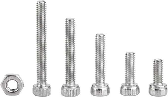 Complete Set van 210 Stuks M2.5 Hex Kop Schroeven en Moeren in 304 RVS, Diverse Lengtes van 6 tot 30mm