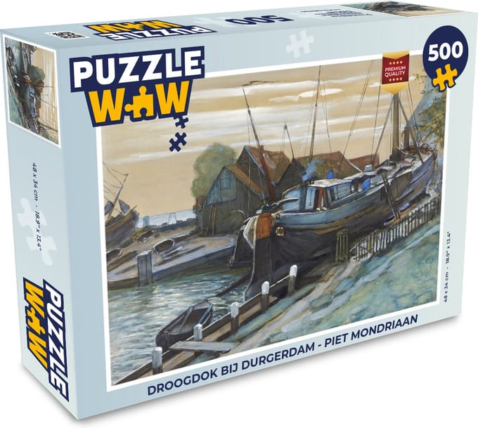 Puzzel Droogdok bij Durgerdam - Piet Mondriaan - Legpuzzel - Puzzel 500 stukjes