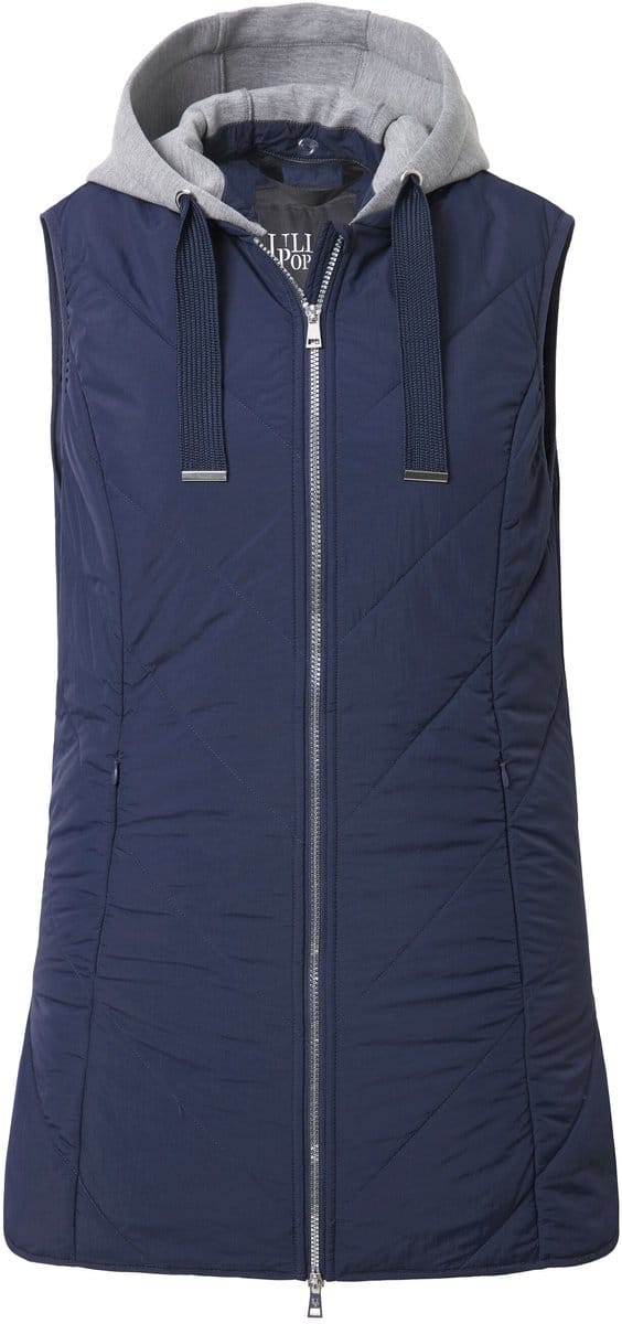 Ulla Popken - Dames - HYPRAR functionele doorgestikte bodywarmer waterafstotend - Marine - Maat 46+