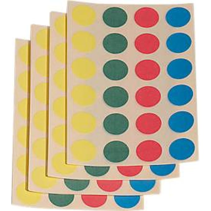 Zelfklevende stippen, 4 kleuren, 1000 stuks