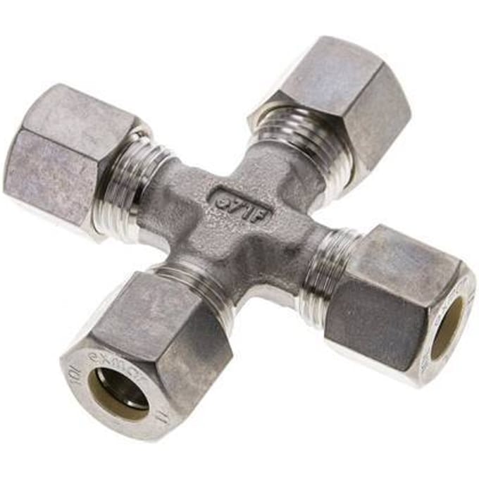 10L RVS Kruissok Knelfitting 315 Bar DIN 2353 - FL4X-O-S-10-L