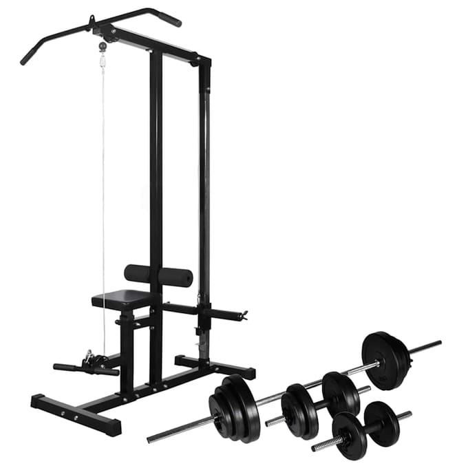 vidaXL - Krachttoren - met - halterset - 30,5 - kg
