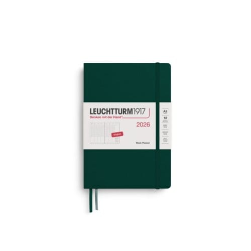 Leuchtturm1917 agenda 2026 1 week per twee pagina's verticaal, hardcover medium a5,