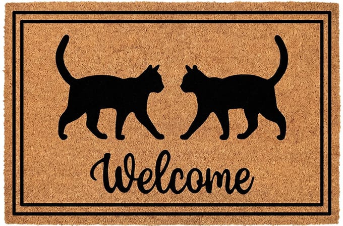 Clayre & Eef Deurmat Bruin Kokos Katten