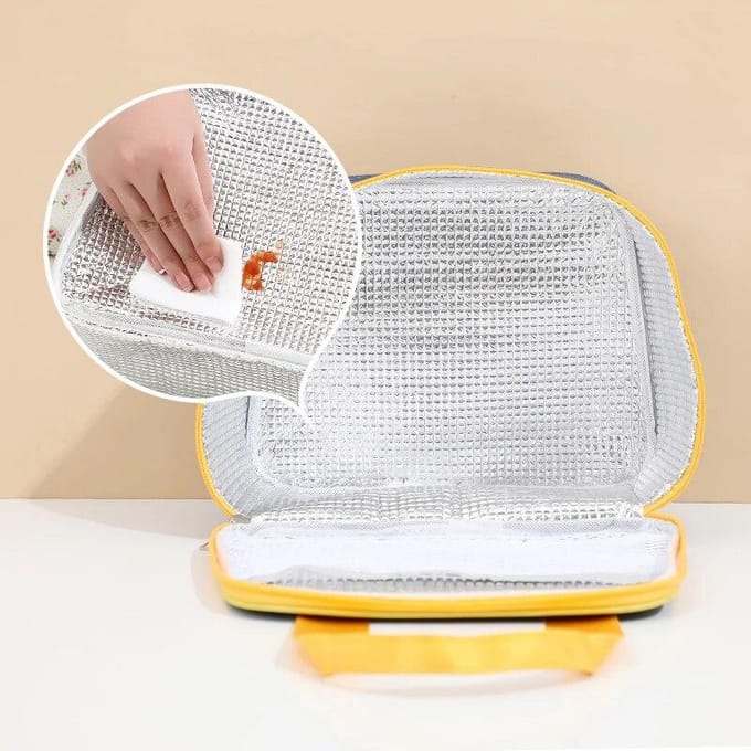 Draagbare lunchtas Lunchbox Geïsoleerde canvas tas School Bento Draagbare dinercontainer Picknickvoedselbewaarzak grijs
