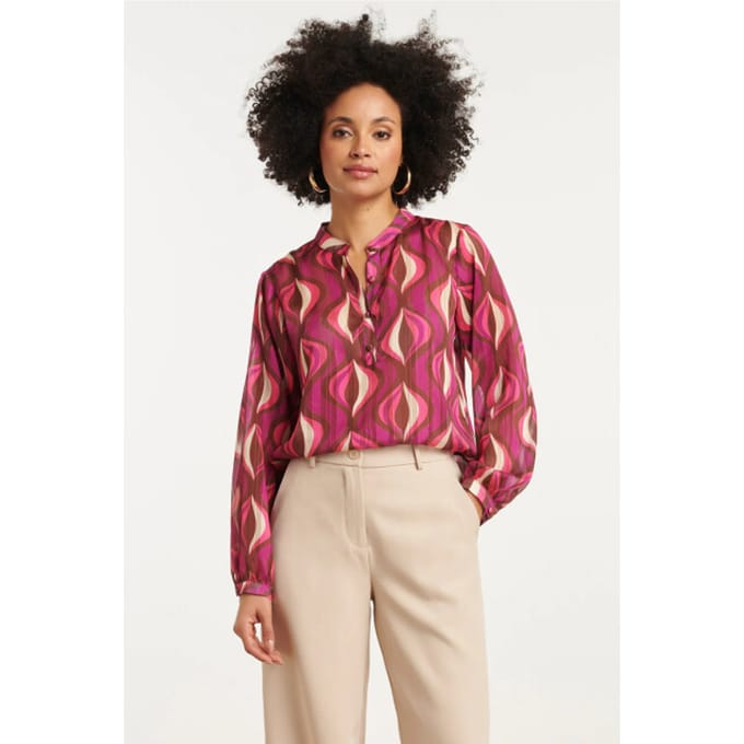 Smashed Lemon 25774 – chiffon blouse met lurex draad |