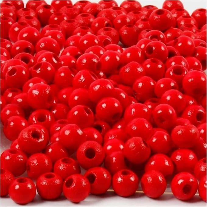 Creativ Company Wooden Beads Red 150pcs.