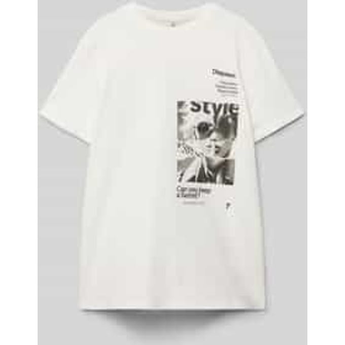 Regular fit T-shirt van puur katoen, model 'PERNILLE'