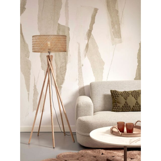 GOOD&MOJO Vloerlamp Java - Bamboe - Ø50x146cm - Modern - Staande lampen voor Woonkamer - Slaapkamer
