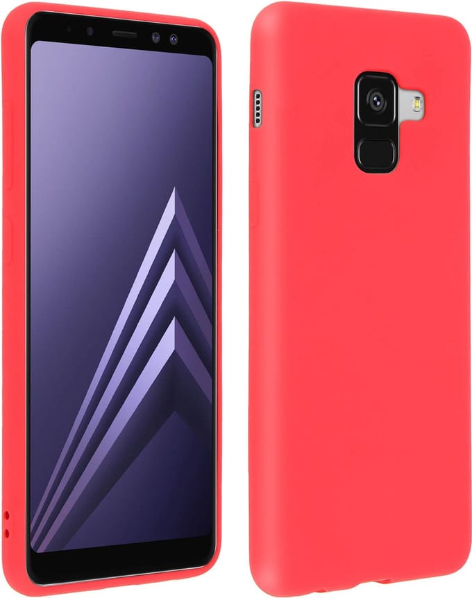 Forcell, Hoes Geschikt voor Samsung Galaxy A8 Soft Touch siliconengel, Rood