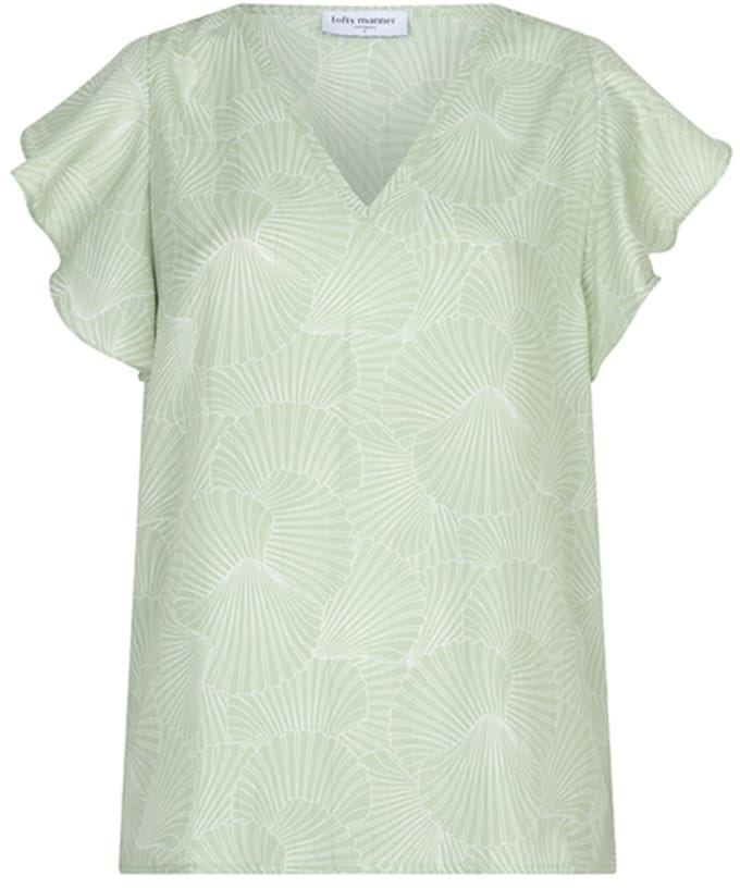 Lofty Manner Blouse Blouse Avalora Rd02 446 Mint Off White Dames Maat - XL