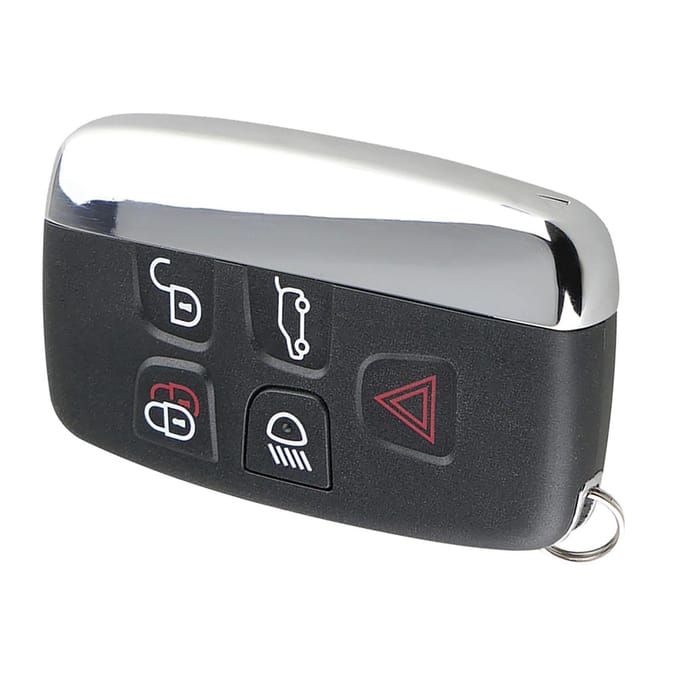 5-knops zwarte Smart Car-afstandsbedieningssleutelhoes, geschikt voor Jaguar en Land Rover gray