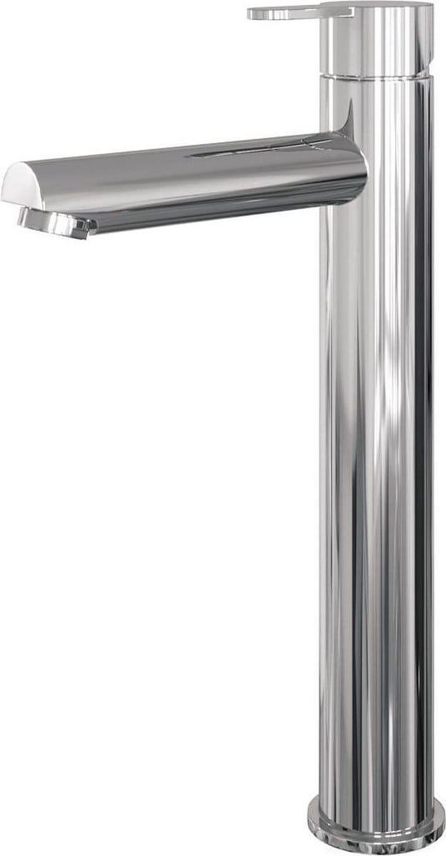 Brauer Chrome Edition wastafelmengkraan verhoogd met type HD4 greep opbouw ColdStart gepolijst chroom