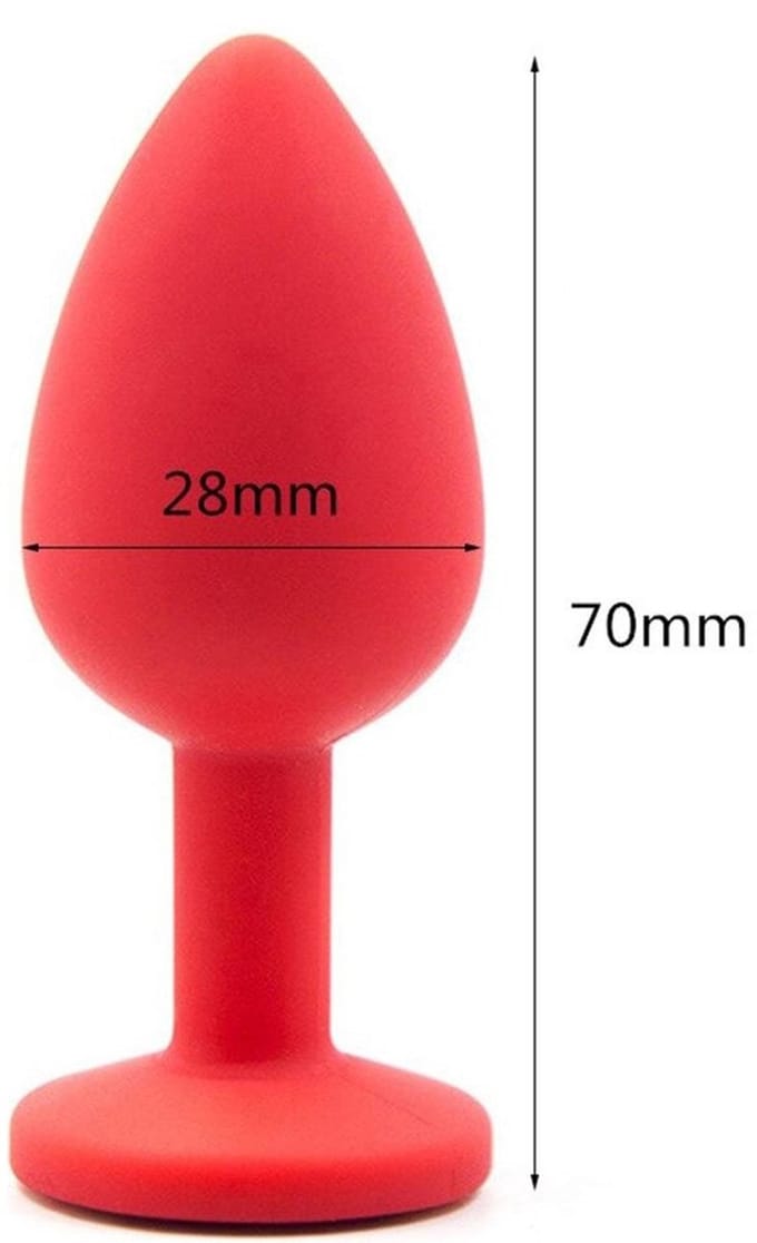 Buttplug Siliconen - Rood - Anaal - BDSM - Seks - Siliconen - Diamant
