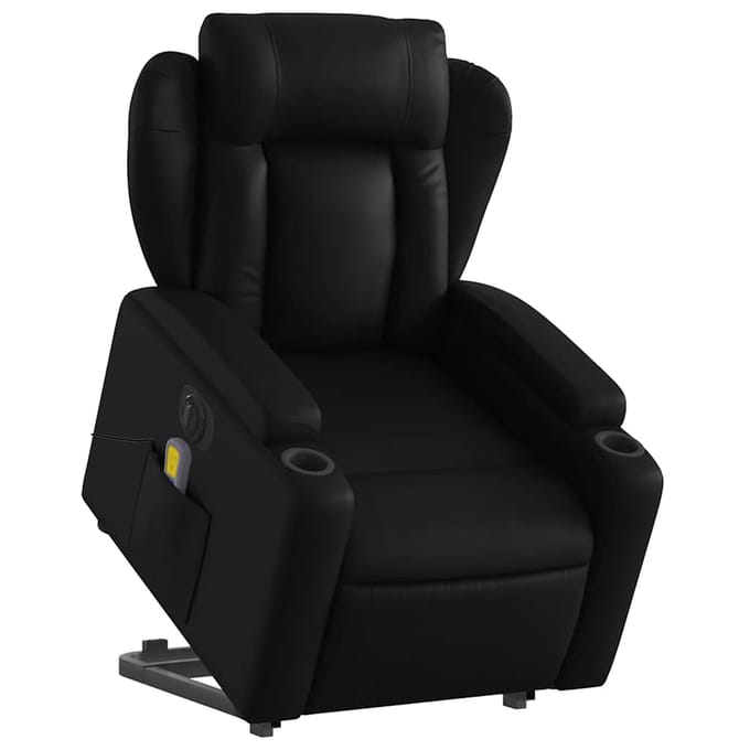 vidaXL - Sta-op-massagestoel - elektrisch - kunstleer - zwart