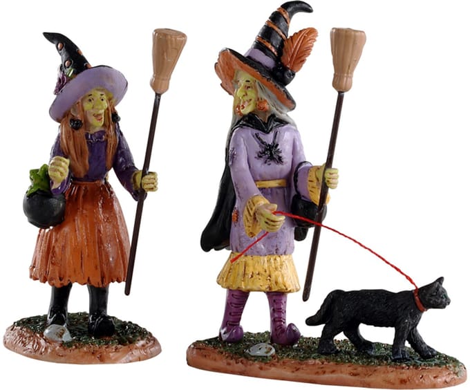 Lemax - Witches Night Out- Set Of 2 - Kersthuisjes & Kerstdorpen