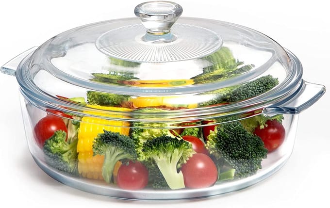 Braadpan met Deksel 1.7L Glazen Braadpan Ovenvaste Glazen Braadpan