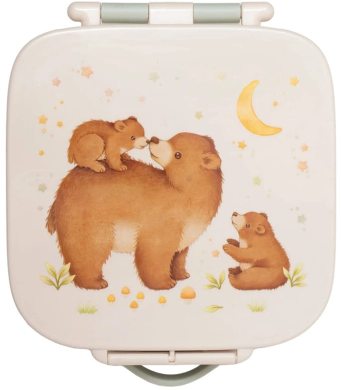 Petit Monkey Bentobox Bears and Stars Back to School - Groen/Wit