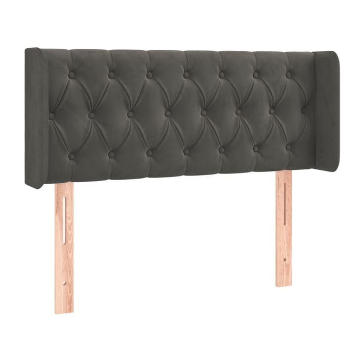 vidaXL - Hoofdbord - LED - 93x16x78/88 - cm - fluweel - donkergrijs