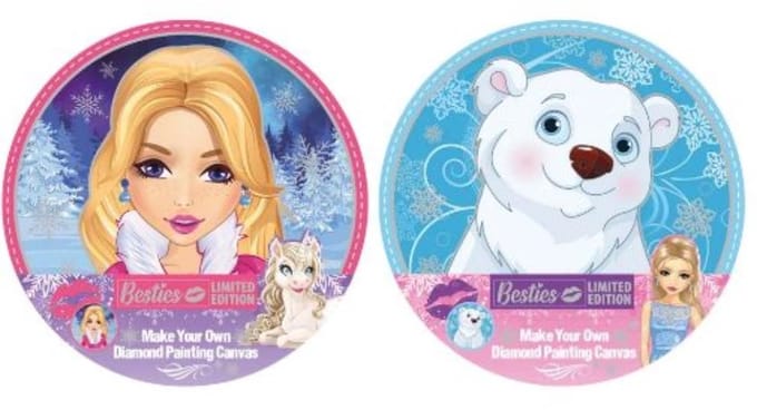 Grafix diamond painting canvas rond 30cm creatief speelgoed.