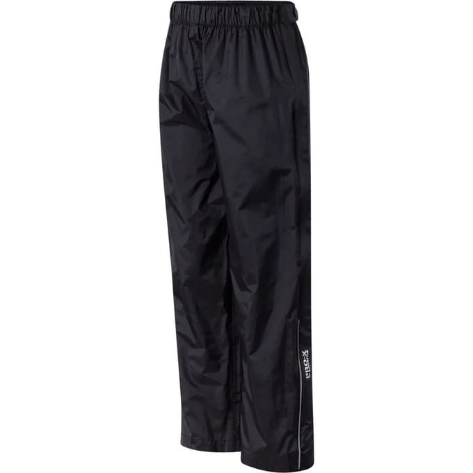 Pro-X Elements - Regenbroek met doorlopende ritssluiting voor kinderen - Säntis - Zwart - maat 164cm