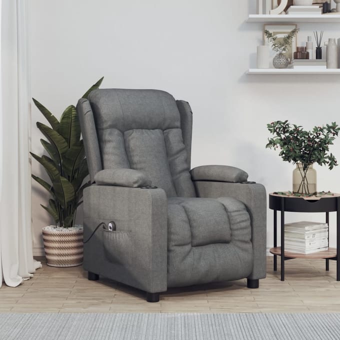 vidaXL - Fauteuil - elektrisch - verstelbaar - stof - donkergrijs