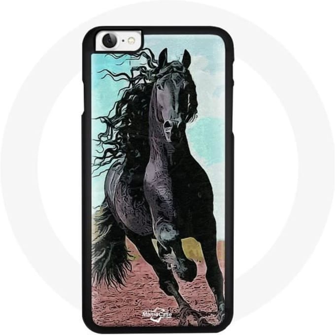 Coque Iphone 4 Frison Cheval Noir