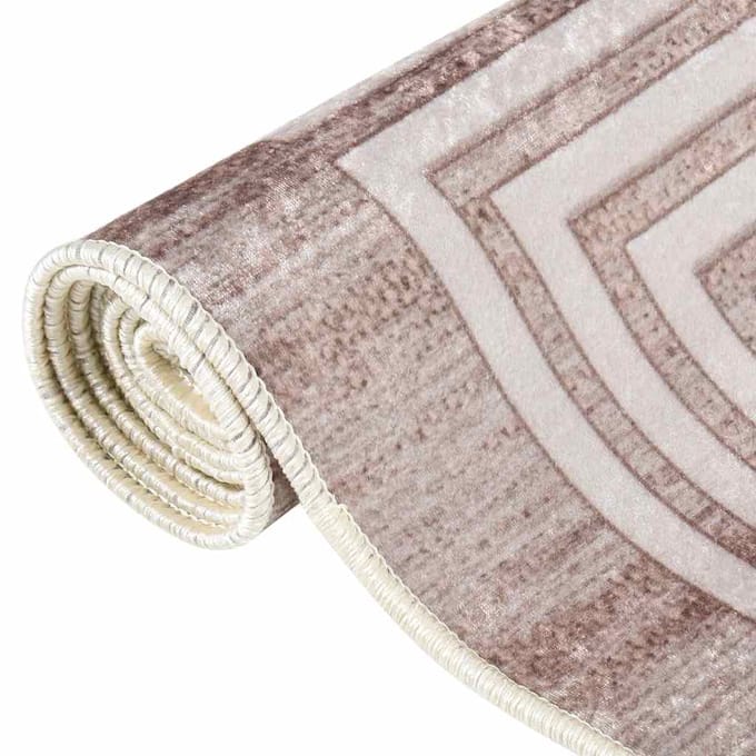 vidaXL - Vloerkleed - wasbaar - 80x300 - cm - beige