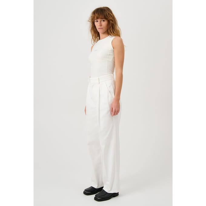 Soulland Ula Pants White Größe: M/L | Stoffhosen Outlet | Unisex | Weiß