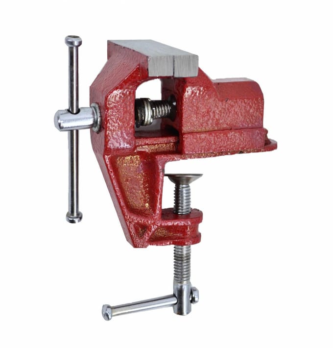 Awtools AW24103 - Vast Modelbouw Bankschroef - 60mm - Stalen Bekken - Gietijzeren Constructie