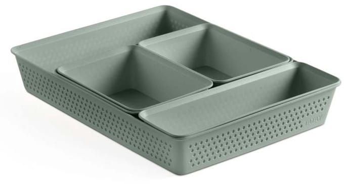 Tatay Set Bohol Slim+2xa6+a5+a4 Badkamer Organizer Zilver