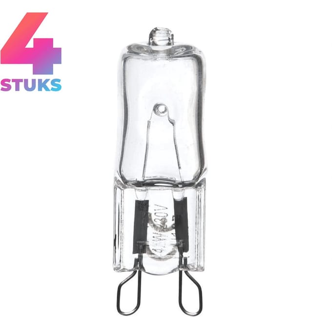 4x Mini Halogeenlamp G9 - 42W - Warm Wit Licht (2700K) - 580 lm - 2 jaar - Dimbaar