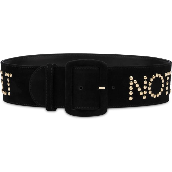 Moschino Suede Belt Not Just A Pretty Belt Black Maat: 40 | Riemen Outlet | Dames | Goud