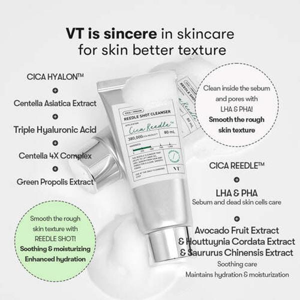 VT COSMETICS - Reedle Shot Cleanser - 80ml - Korean Skincare