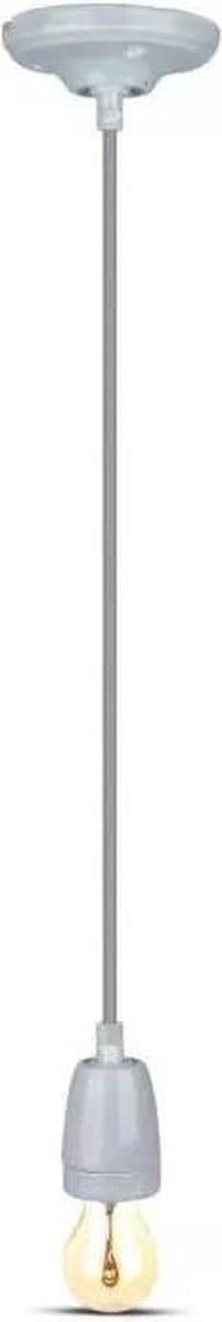 Retro porseleinen lamp - GRIJS - E27 fitting - pendel