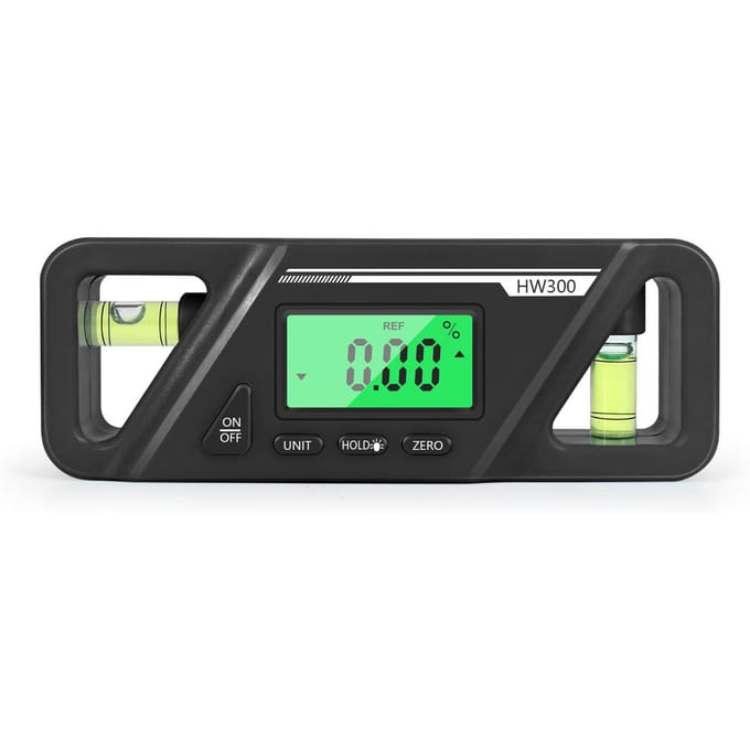 Magnetische Digitale Hoekmeter Absolute en Relatieve Meting Hoek en Helling Conversie LCD-scherm met Achtergrondverlichting zwart