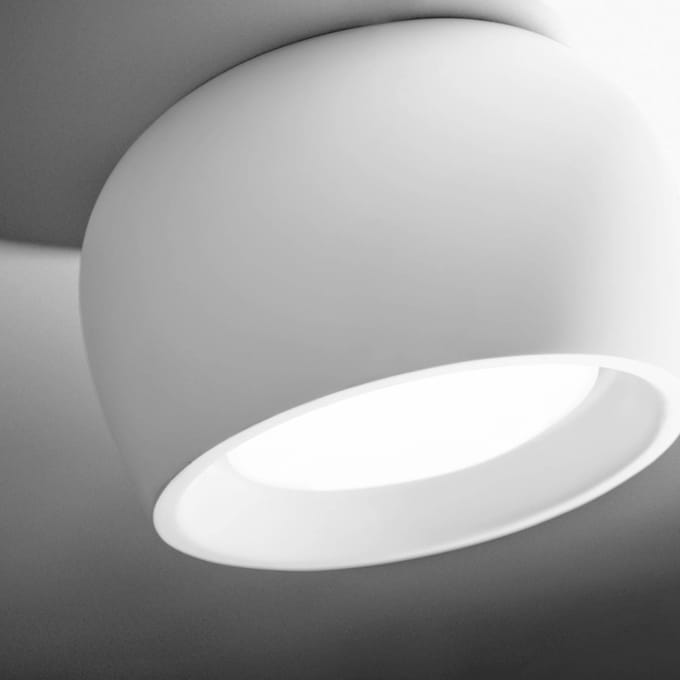 TECNICO by Sforzin Plafondlamp Mysia, wit, gips, Ø 11 cm, GX53