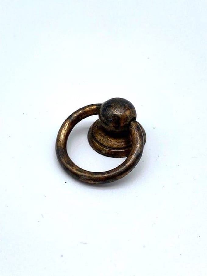 Ringgreep Messing antiek klein 23mm
