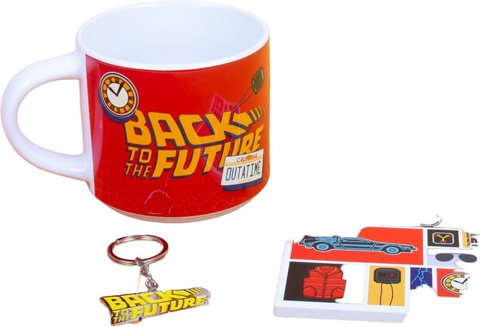 Fizz Creations Back To The Future - Out a Time Mok/beker en onderzetter set - Multicolours