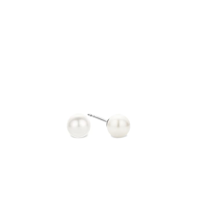 TI SENTO Dames Oorbellen - 925 zilver - Wit parel - 7386PW