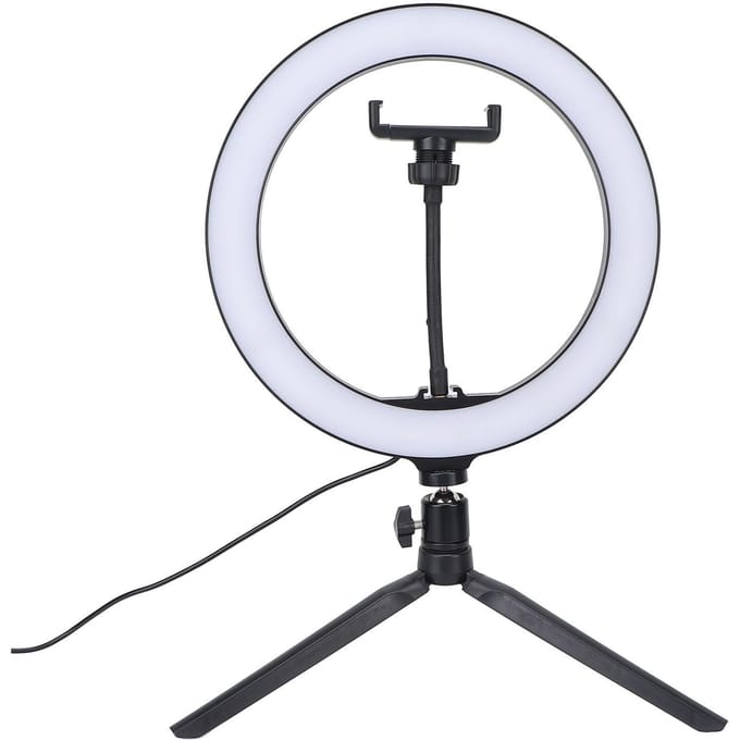 10 Inch Cirkel Invullicht Helder Dimbare LED Mobiele Telefoon Ronde Lamp met Statief voor Livestreamen white