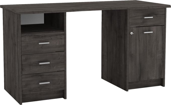 Bureau Moniek-Waterford Eik - CBA - Bureau - Zwart - Melamine; Spaanplaat